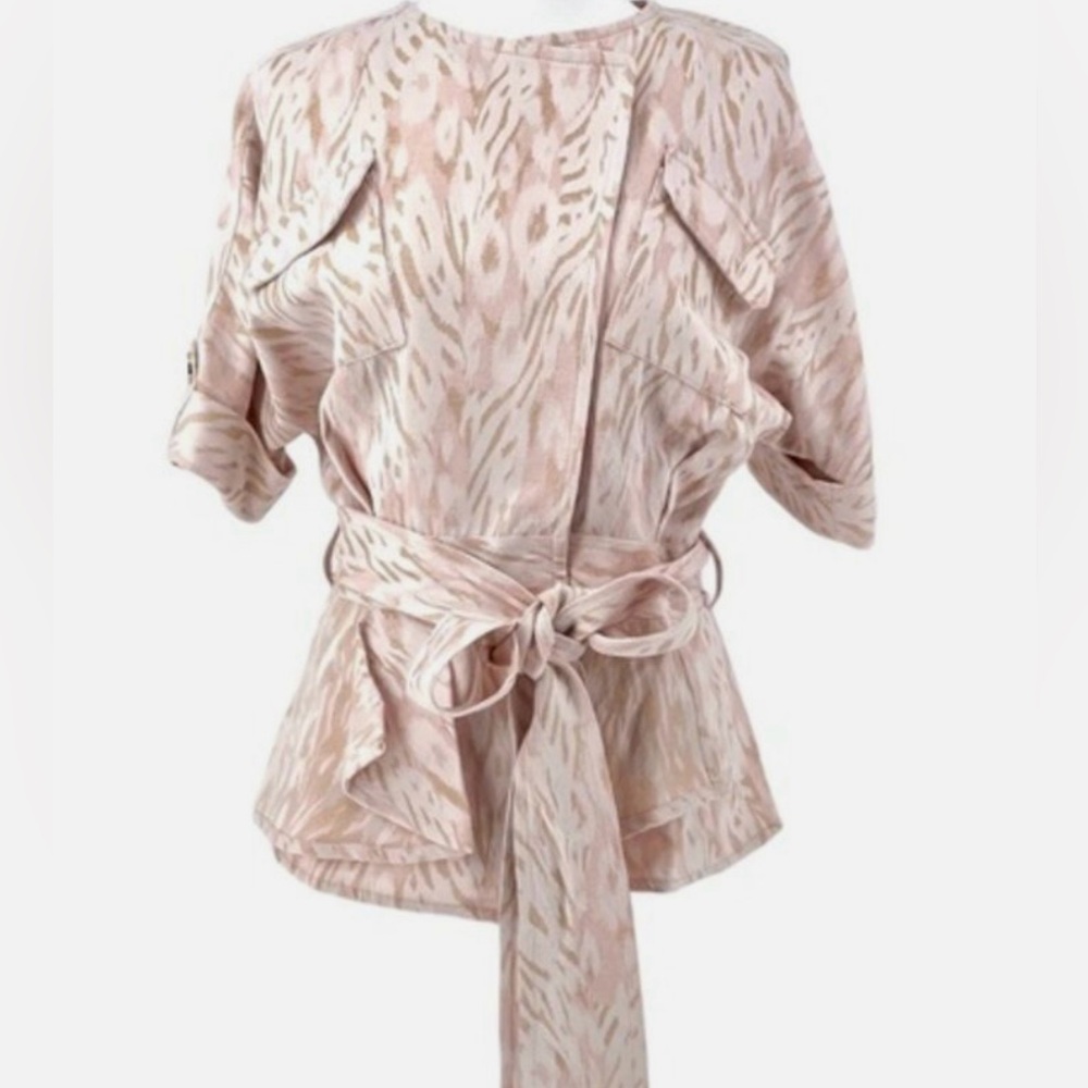 BADGLEY MISCHKA Peplum Blazer Blush pink print Size 8